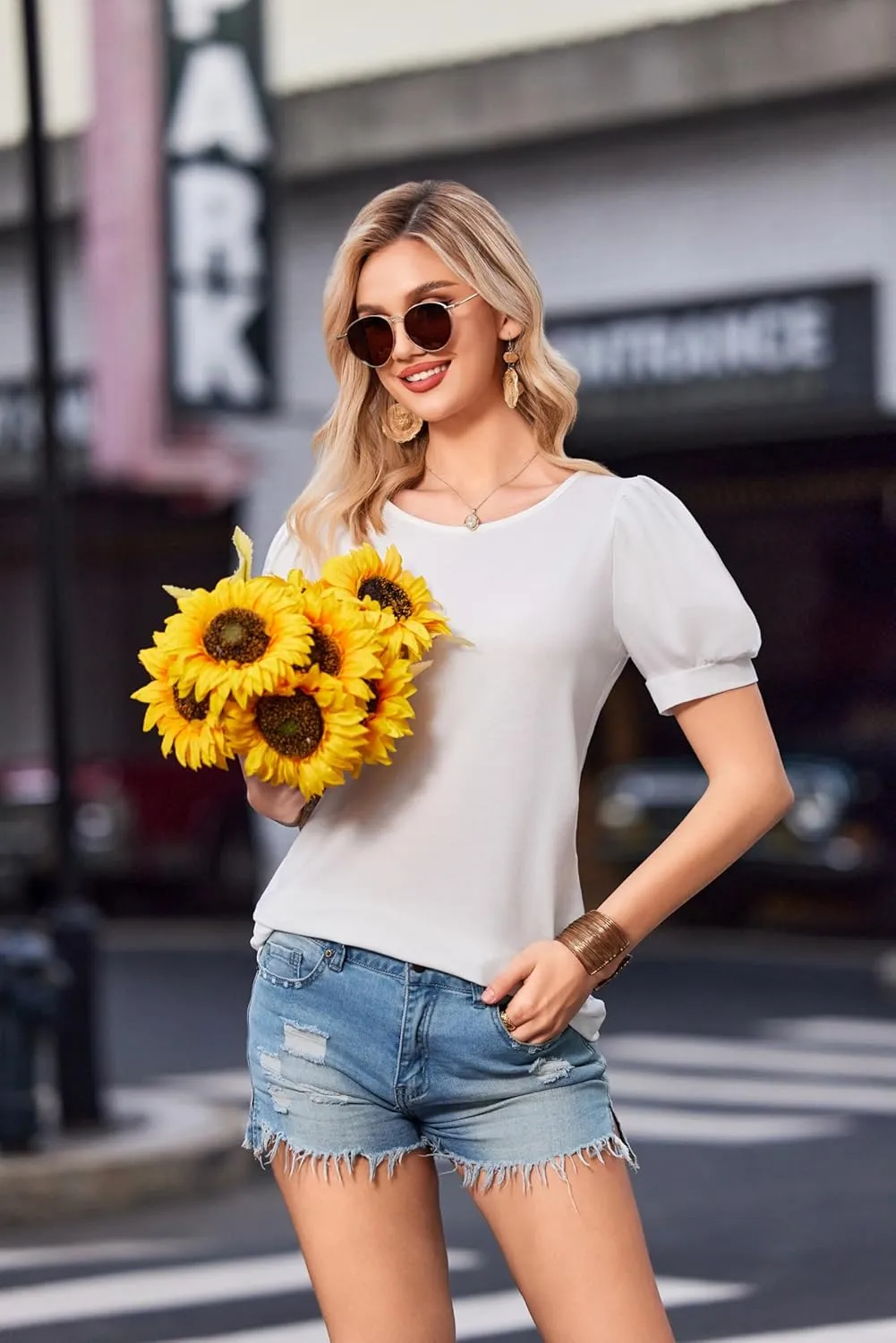 Zeagoo Women's T-Shirt Crew Neck Short Sleeve Tops (DE Only)